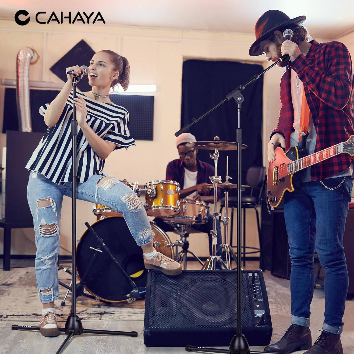 Alt View 5. CAHAYA - CAHAYA Microphone Stand Heavy-Duty Super Resistent Tripod Boom Mic Stand Height Adjustable Mic Stand CY0330.