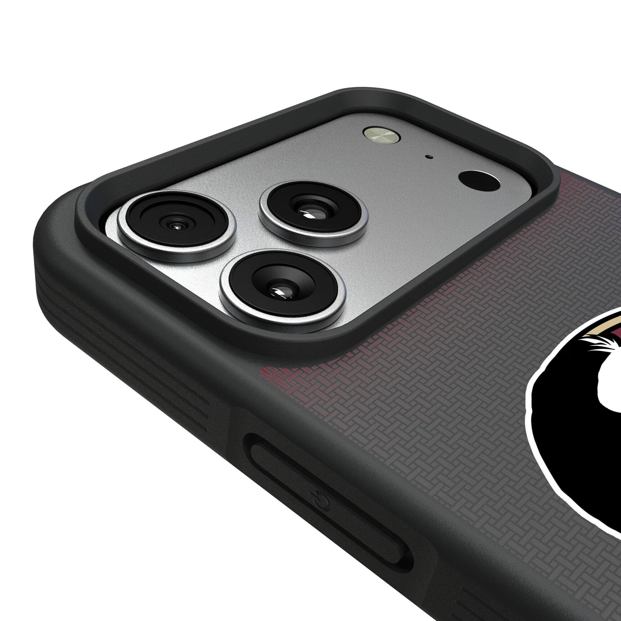 Alt View 2. Keyscaper - Florida State Seminoles Linen Logo iPhone Bump Case - 16 Plus - Black.