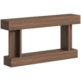 PULUZ - 63 Inch Long Console Table, Vintage Narrow Entryway Table with Storage Shelf for Living Room and Hallway - Brown
