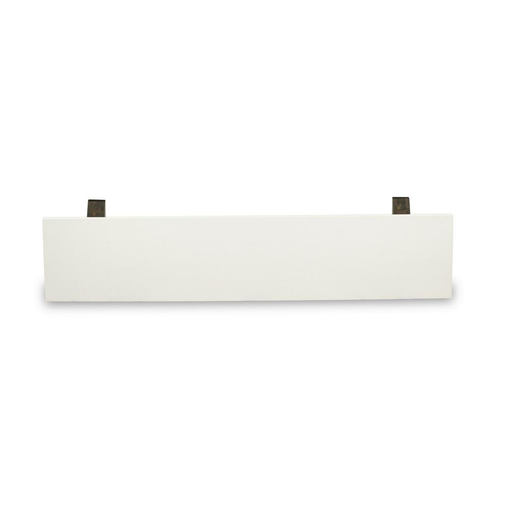 Angle. East West Furniture - V-Style Modern Dinette Bench with Wooden Seat - White.