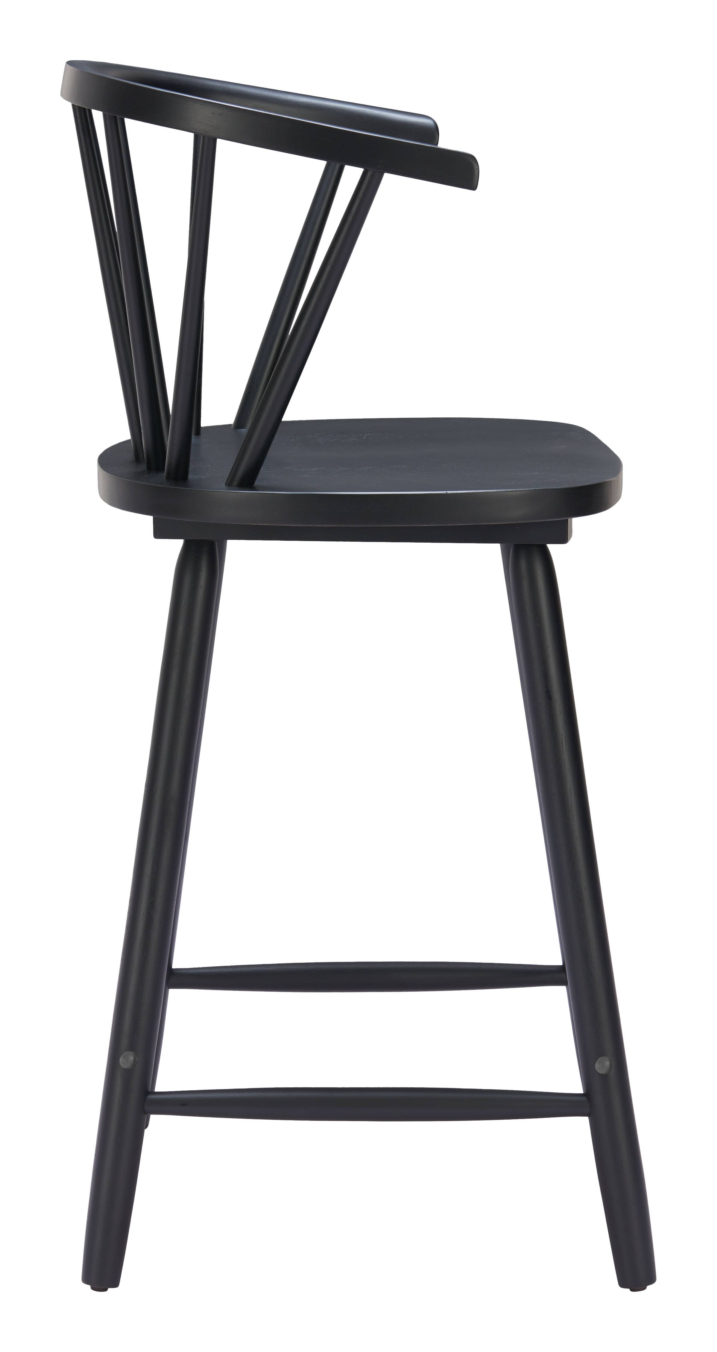 Back. Hivvago - Stenger Counter Stool (Set of 2) Black - Black.