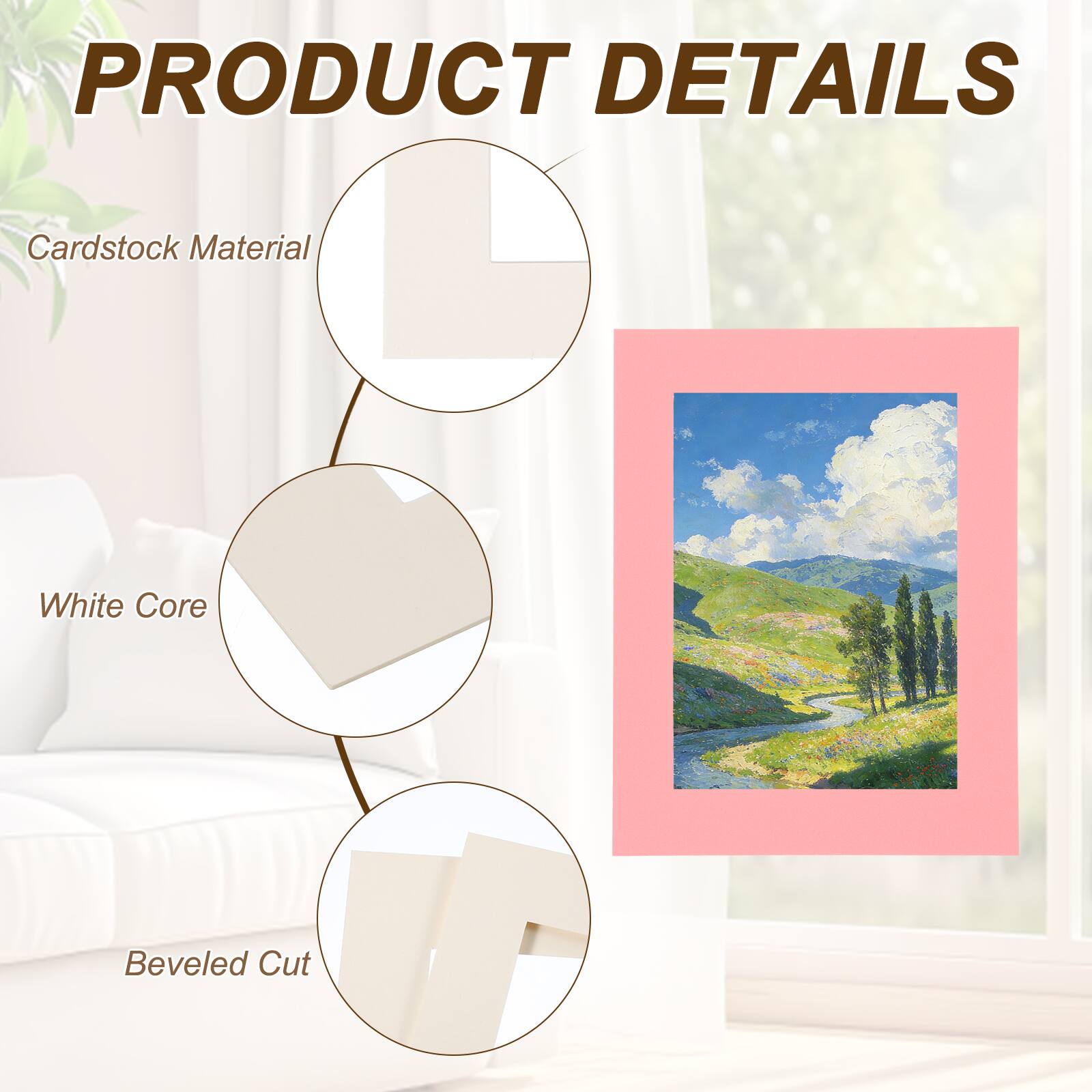 PRODUCT DETAILS

- Cardstock Material
- White Core
- Beveled Cut