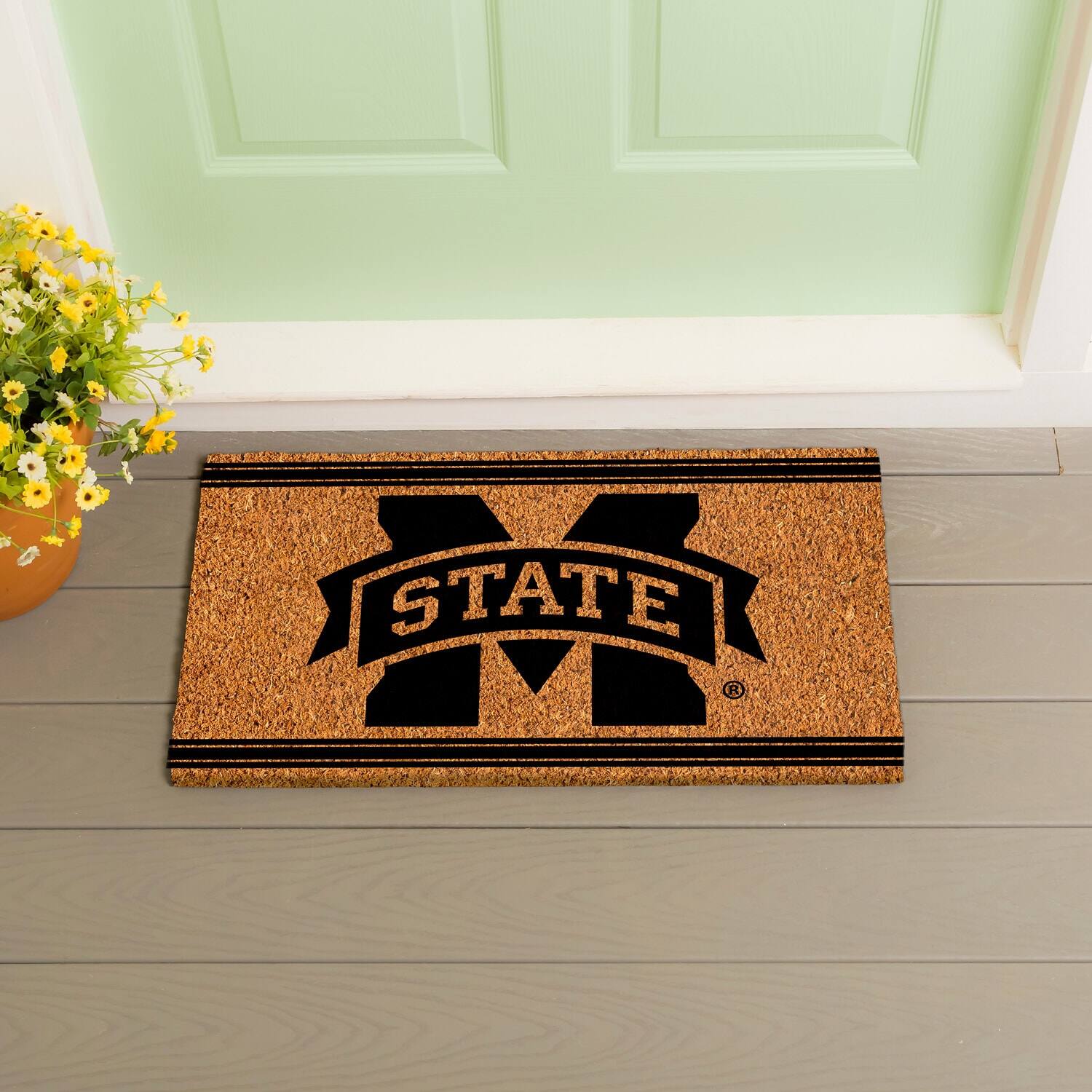 Alt View 2. Evergreen Enterprises - Mississippi State Bulldogs 16" x 28" Logo Turf Mat - Multicolor.