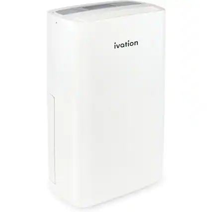 Front. Ivation - 14.7 Pint Dehumidifier with Drain Hose, Small Dehumidifier for Spaces Up to 320 Sq/Ft - White.