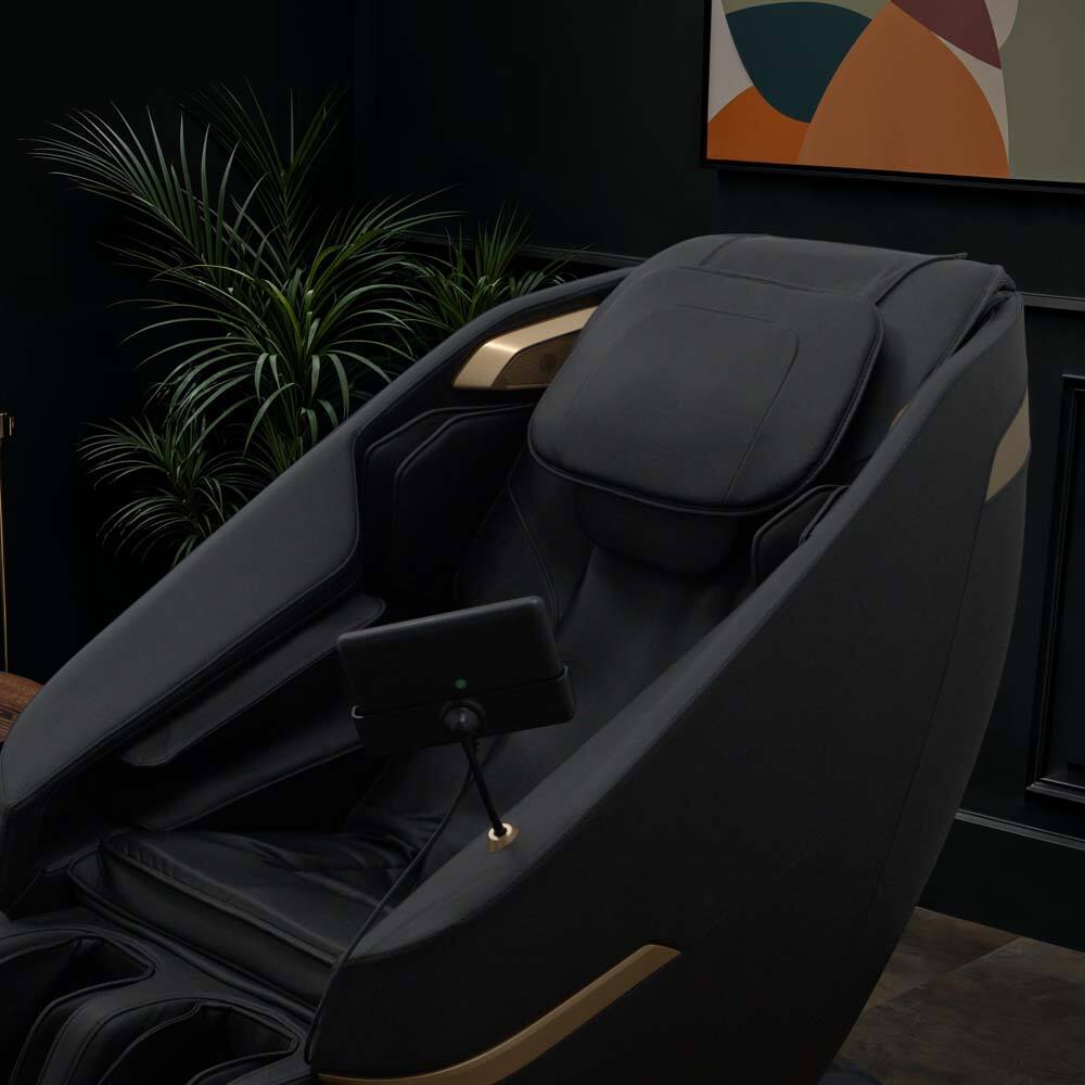 Back. Chery Life - Black Massage Chair with a Tablet Controller - Black.