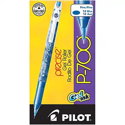 Pilot P-700
Precise Gel Roller
Fine/Fina 12 Blue/12 Azul
Gel Ink
Pilot
P700