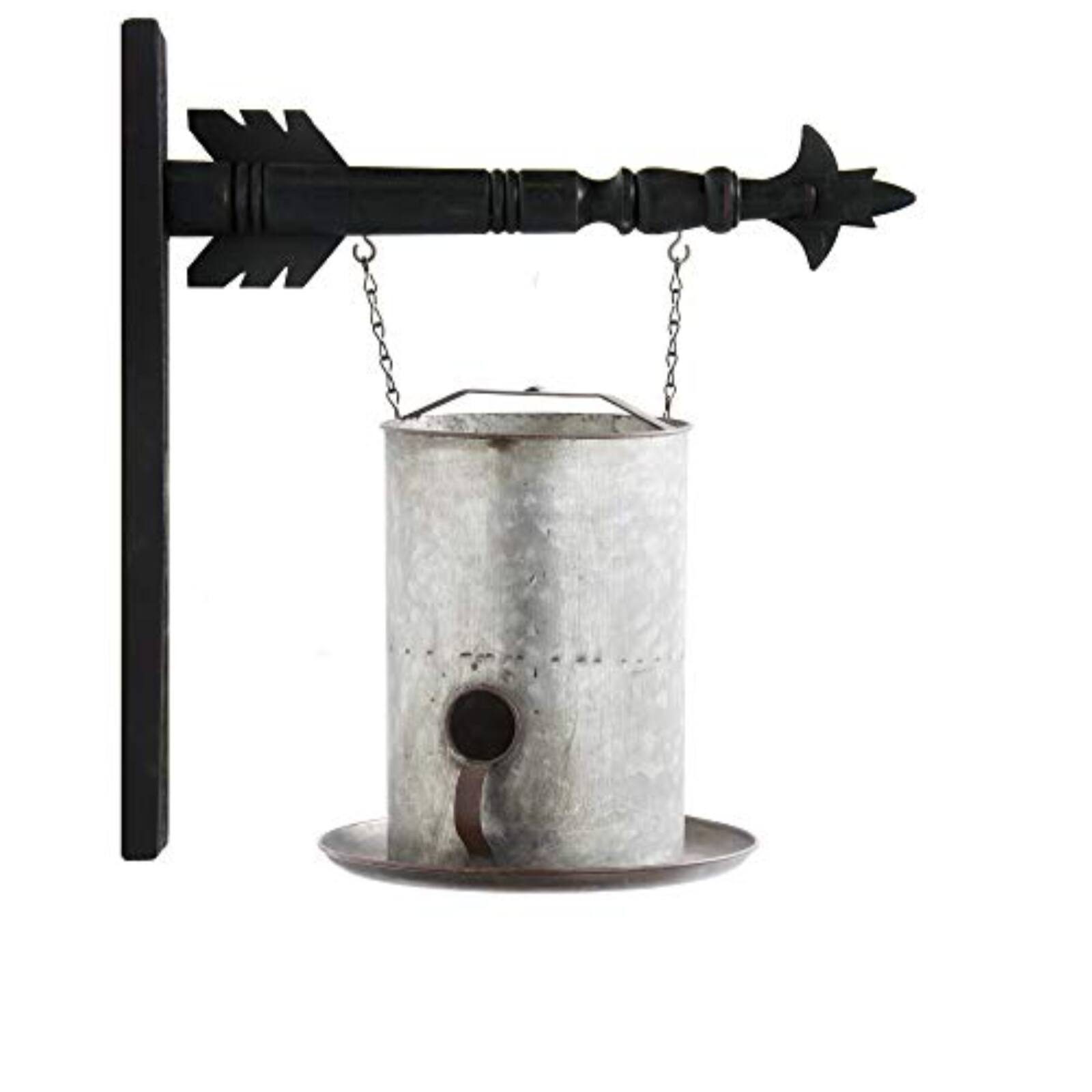 Angle. K&K Interiors - K&K Interiors Metal Birdhouse Arrow Replacement Sign 10.5 Inch - Arrow Sold Separately - Silver.