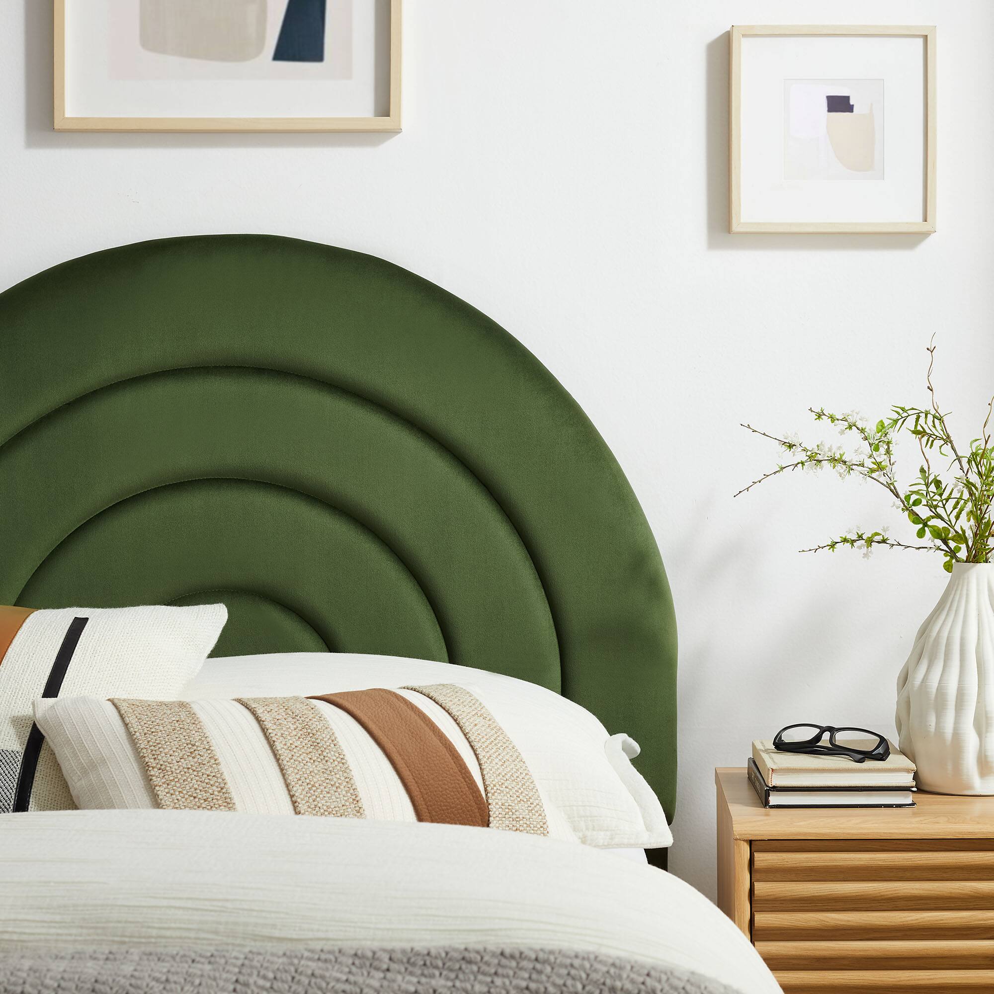 Alt View 3. Modway - Solana Arched Performance Velvet Twin Headboard by Modway - Green.