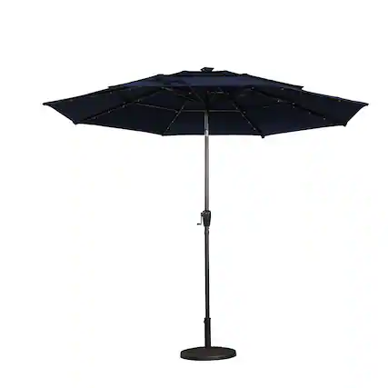 Front. Boyel Living - Aluminum Patio Market Umbrella Double or Triple Vent with Tilt - Navy.