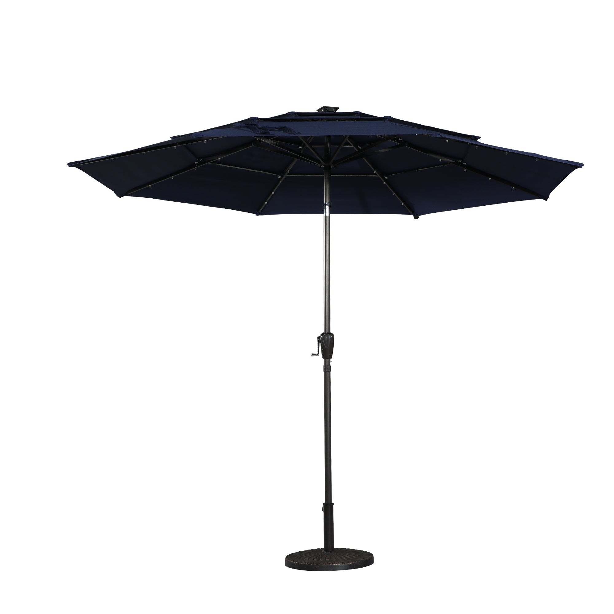 Front. Boyel Living - Aluminum Patio Market Umbrella Double or Triple Vent with Tilt - Navy.