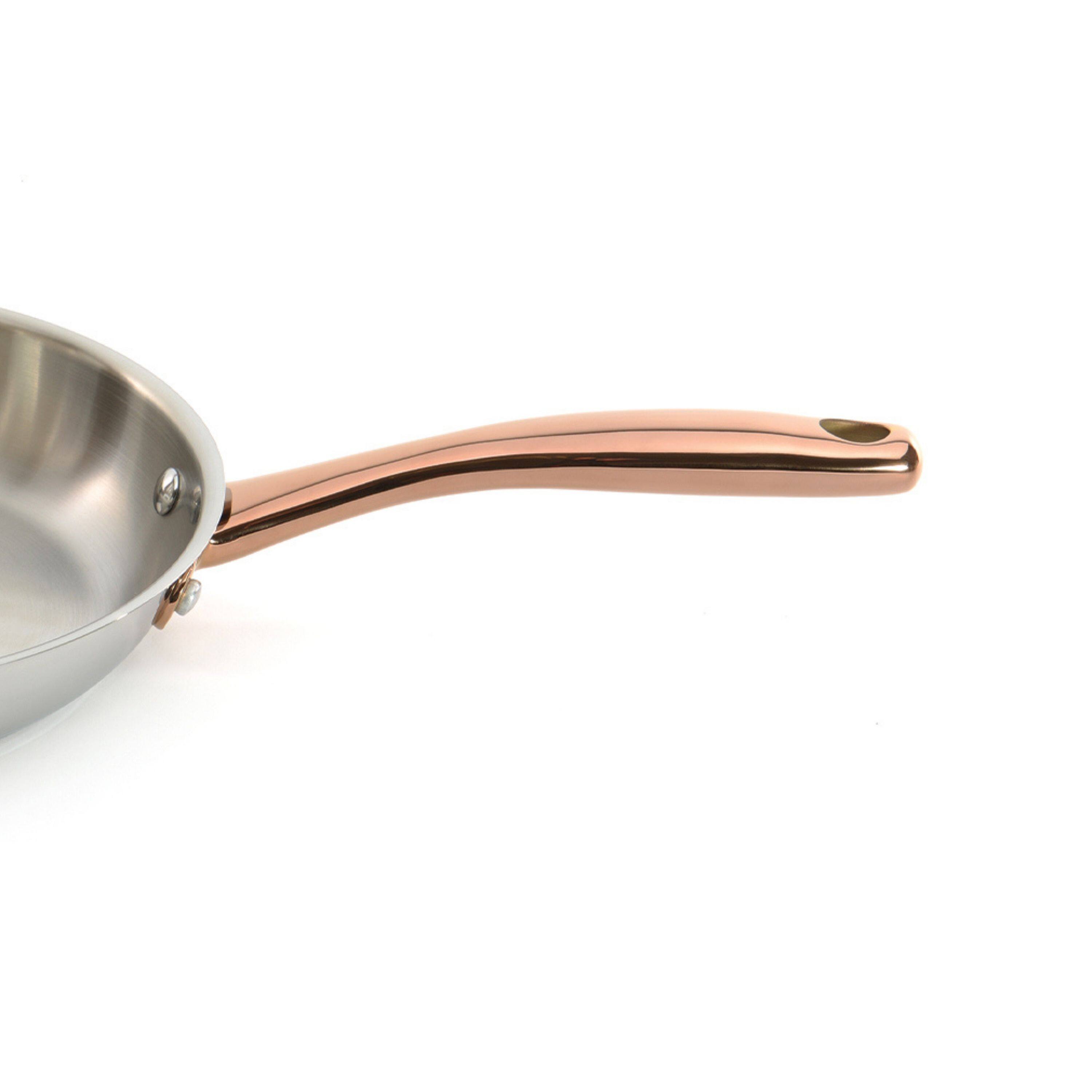 Angle. BergHOFF - BergHOFF Ouro Gold 18/10 Stainless Steel 9.5" Fry Pan - Rose Gold.