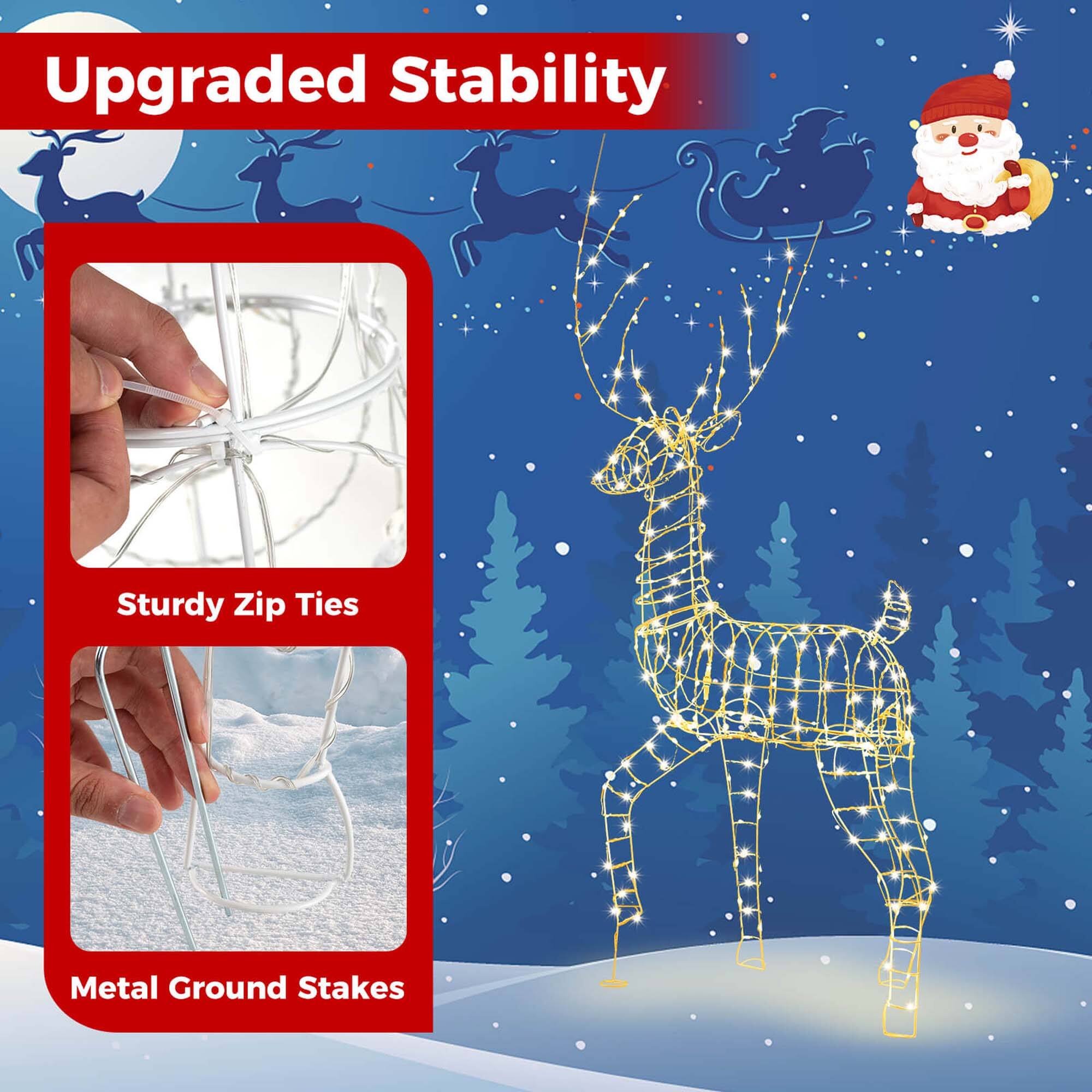 Upgraded Stability: Sturdy Zip Ties, Metal Ground Stakes