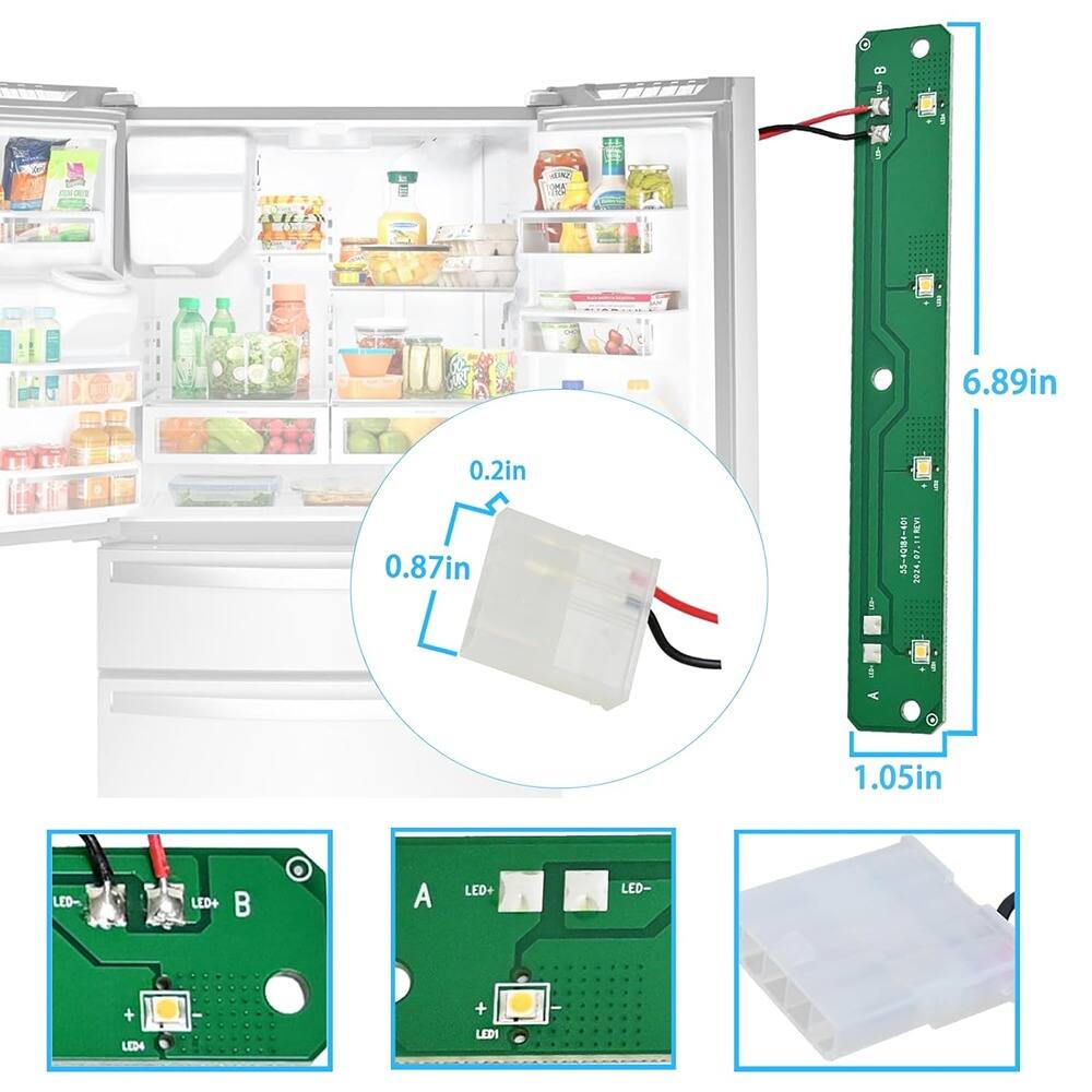 1. N 5 6.89in 0.2in 0.87in 55~44-4! 2024.07.11NEV 1.05in LED- LED+ A LED+ LED- + LED4 + LEPI

Corrected text:
1. N 5 6.89in 0.2in 0.87in 55~44-4! 2024.07.11NEV 1.05in LED- LED+ A LED+ LED- LED4 LEPI