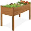 Front. Best Choice Products - Best Choice Products 48x24x30in Raised Garden Bed, Elevated Wooden Planter for Yard w/ Foot Caps, Liner - Acorn Brown - Acorn Brown.