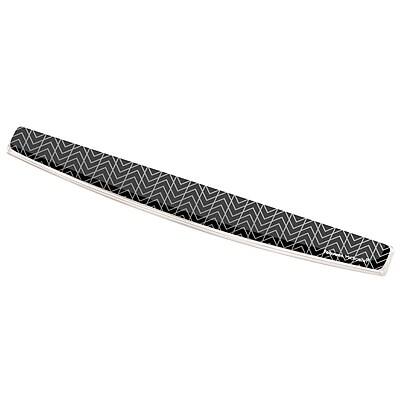 Alt View 1. Fellowes - Photo Microban Gel Keyboard Wrist Rest, Black Chevron - Black.