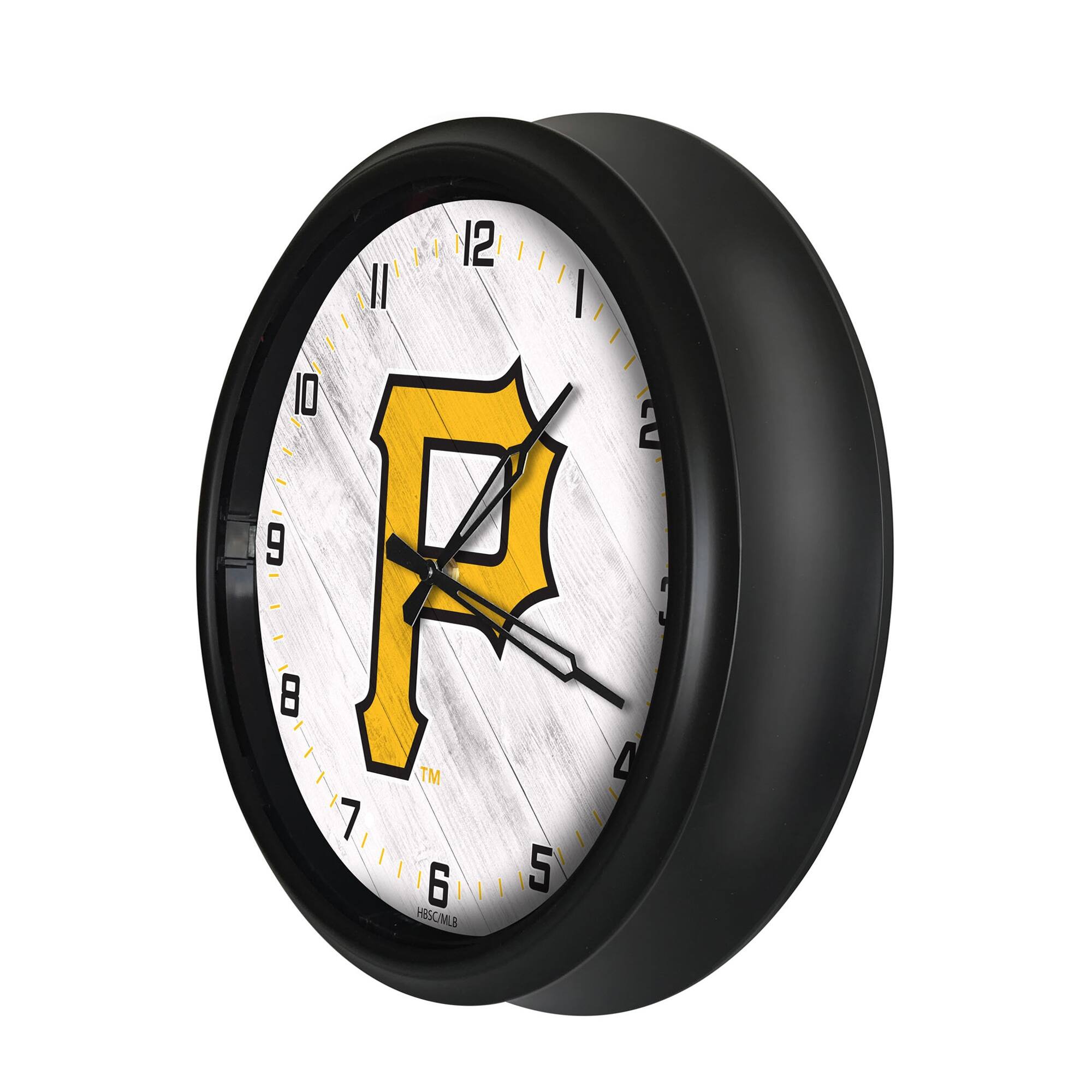 Alt View 1. Holland Bar Stool Co. - Pittsburgh Pirates Indoor/Outdoor LED Wall Clock - Multicolor.