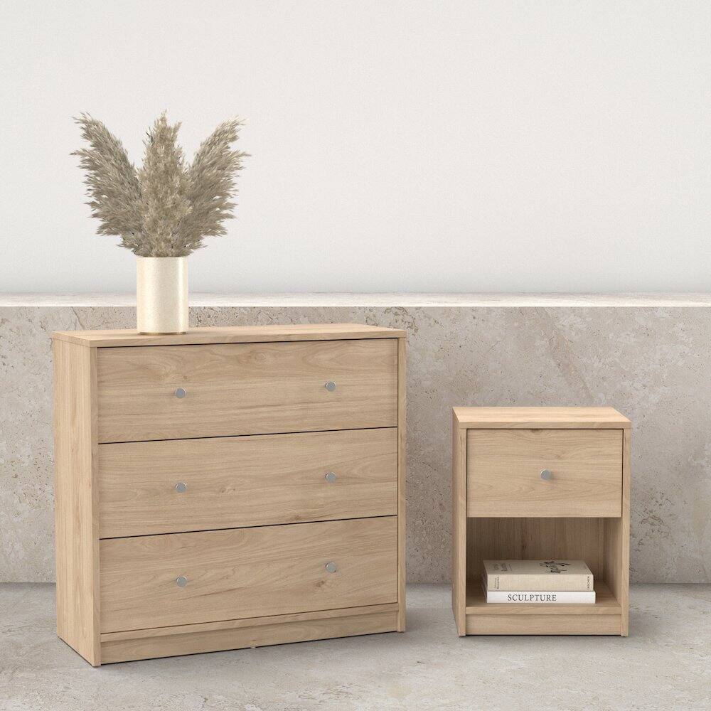 Angle. Tvilum - 2-Piece Bedroom Set - Nightstand And Chest - Brown.