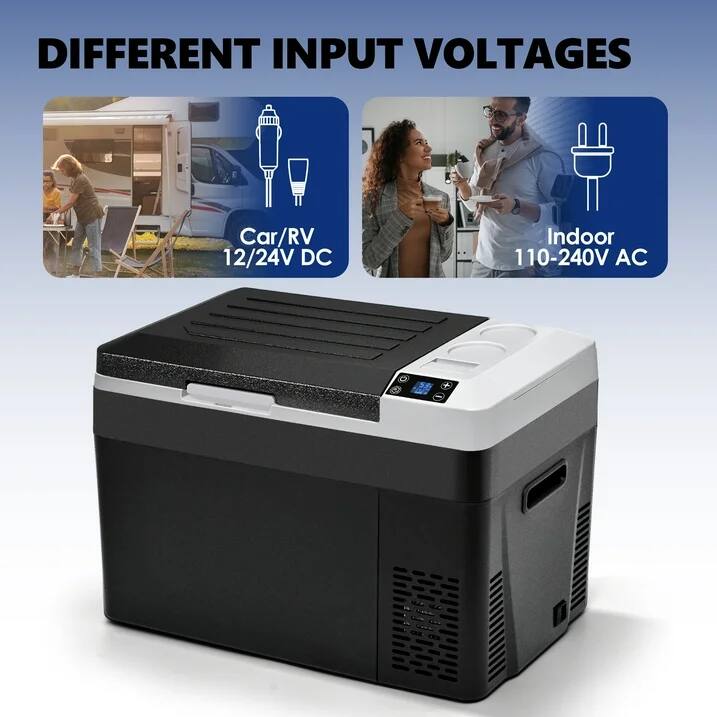 DIFFERENT INPUT VOLTAGES Car/RV 12/24V DC Indoor 110-240V AC