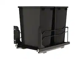 Rev-A-Shelf - Double Pullout Kitchen Trash Can 35 qt. Soft-Close 53WC-1835SCDM-218 - Black