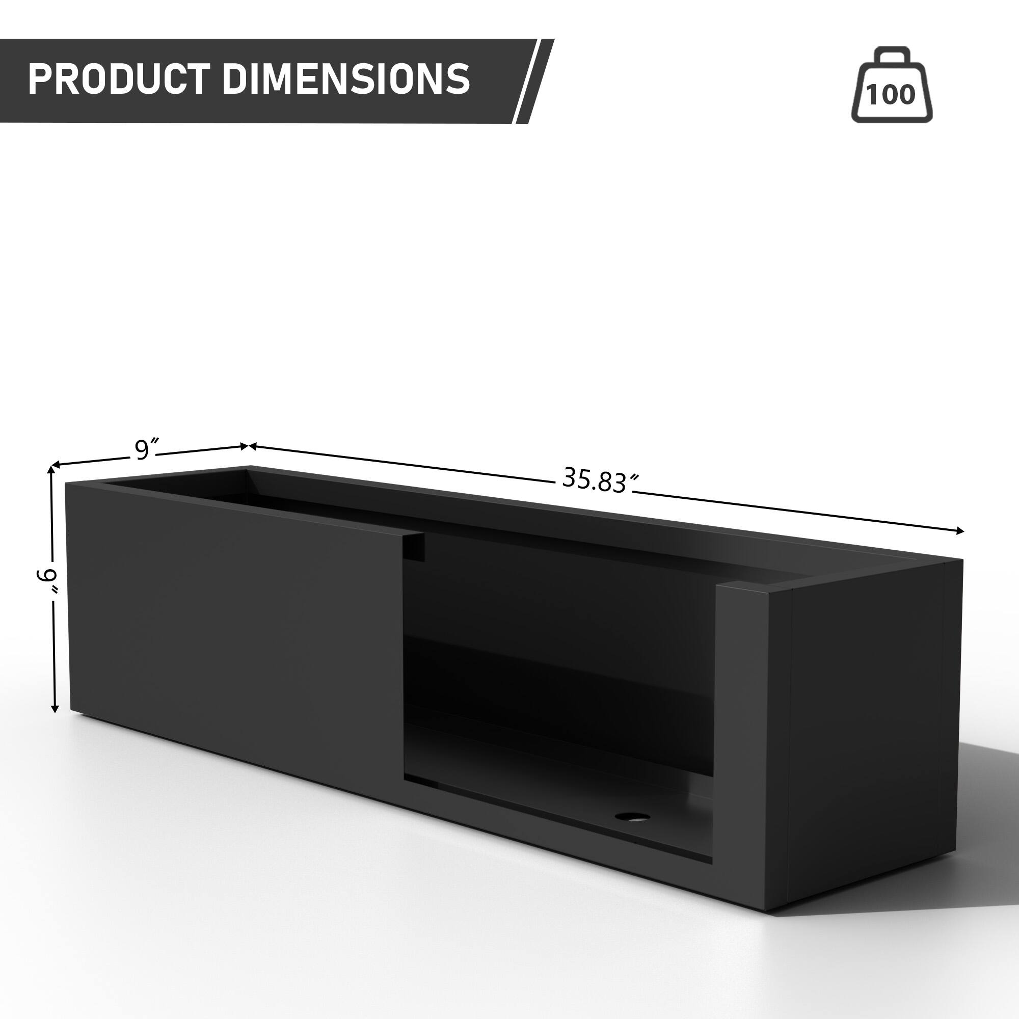 PRODUCT DIMENSIONS

- Length: 35.83"
- Width: 9"
- Height: 9"