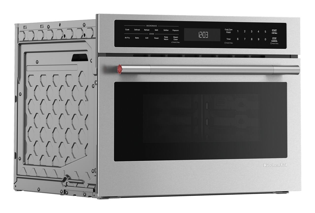 MICROWAVE  
Cook  
Defrost  
Reheat  
Melt  
Soften  
Popcorn  

OVEN  
Air Fry  
Bake  
Grill  
Roast  
Keep Warm  
Steam  
It Hold 3 Sec  

Cook Time  
Power  
Timer  

12:03  

1 2 3 4 5  
6 7 8 9 0  

START  
STOP  
CANCEL  
Hold 3 Sec  

KitchenAid