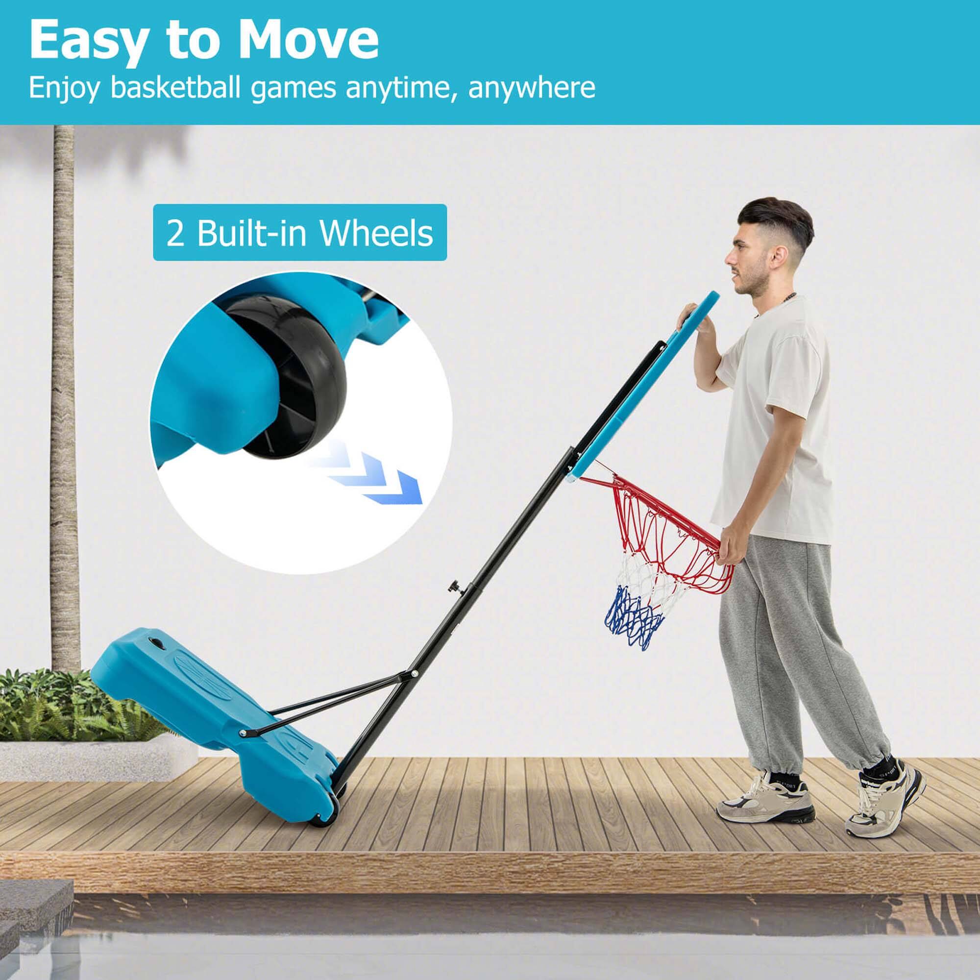 Easy to Move  
Enjoy basketball games anytime, anywhere  

2 Built-in Wheels