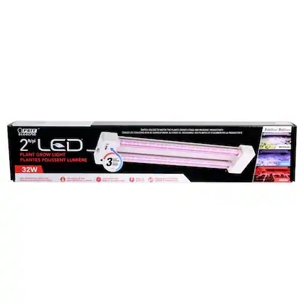 FEIT Electric
2 ft/pi LED
PLANT GROW LIGHT
PLANTES POUSSENT LUMIÈRE
32W
3 SET OF COLORS
MATCH THE PLANTS GROWTH STAGE - INCREASE PRODUCTIVITY
COULEURS 2 LUMIÈRES DIFFÉRENTES POUR MATCHER LES STAGES DE CROISSANCE DES PLANTES ET AUGMENTER LA PRODUCTIVITÉ
1 4 RAMS
PRODUCTIVITY
3 J
LE