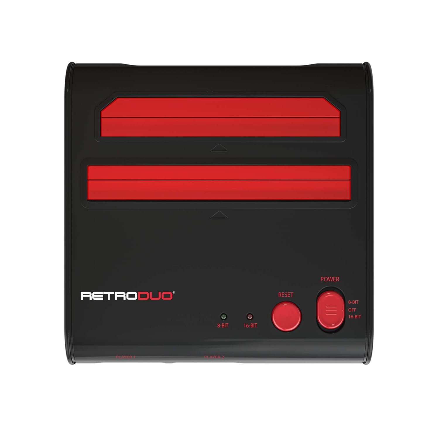POWER  
RETRODUO  
8-BIT 16-BIT  
RESET  
B-BIT OFF  
16-BIT  
PLAYER 1  
PLAYER 2