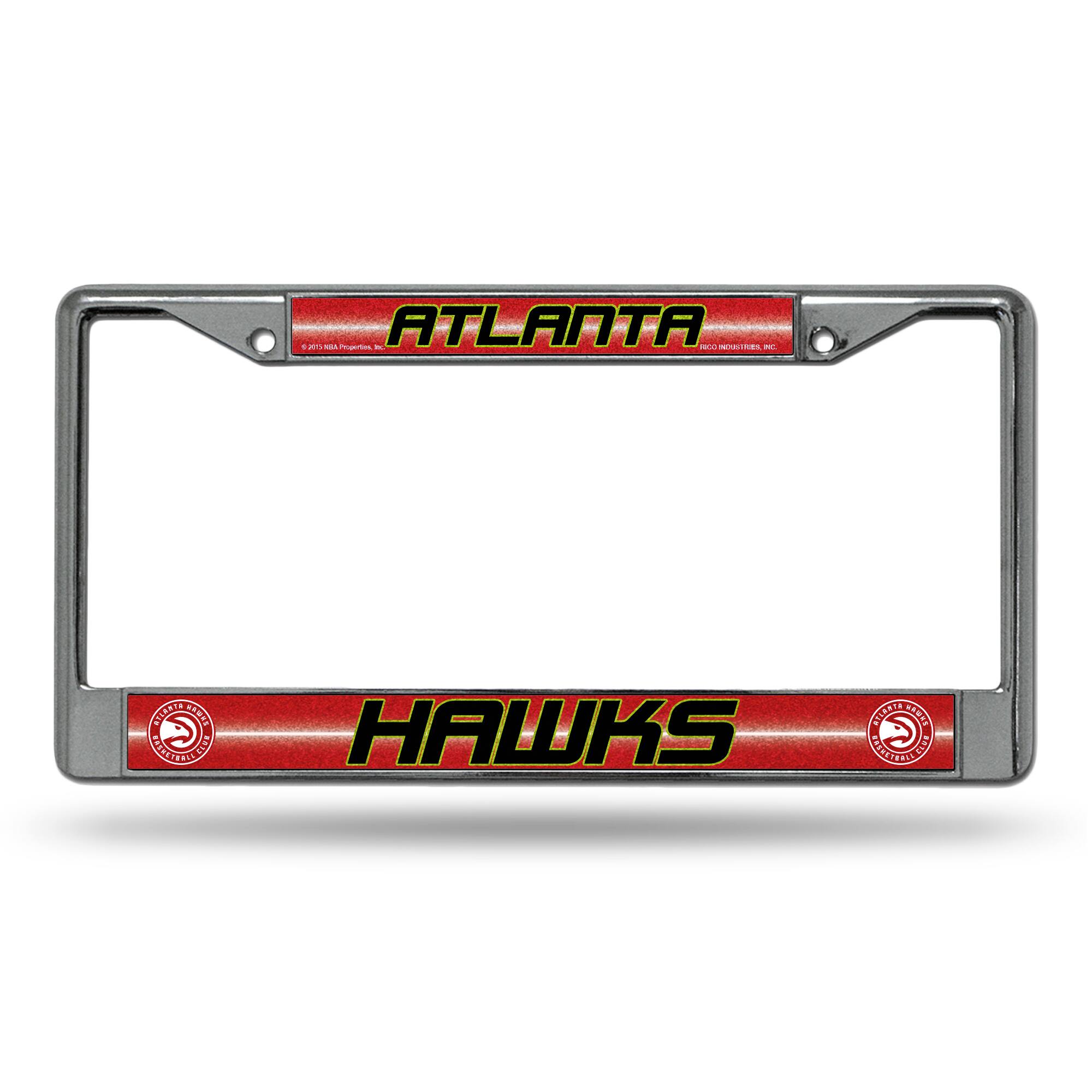 Atlanta Hawks NBA Sparkly Glitter Bling Look Chrome License Plate Frame