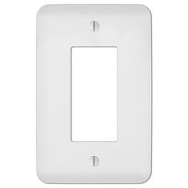 AMERELLE - Capri Paintable Textured 1 gang Stamped Steel Decorator Wall Plate 1 pk - White