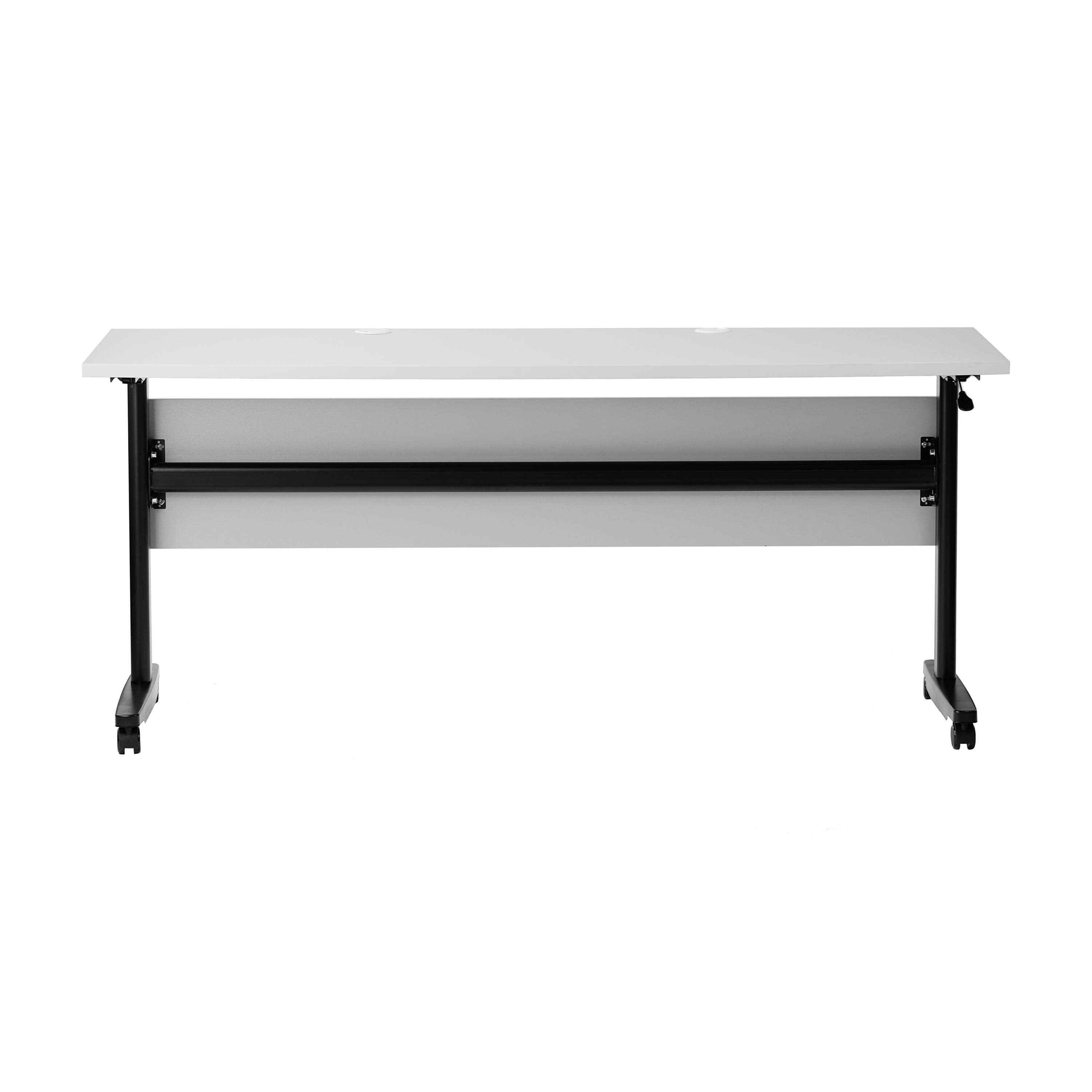 Alt View 7. Emma + Oliver - Hahn Heavy-Duty Flip Top Training Table with Nesting Design, Privacy Panel, T-Legs, Tabletop, Metal Frame - Gray Top/Black Frame.