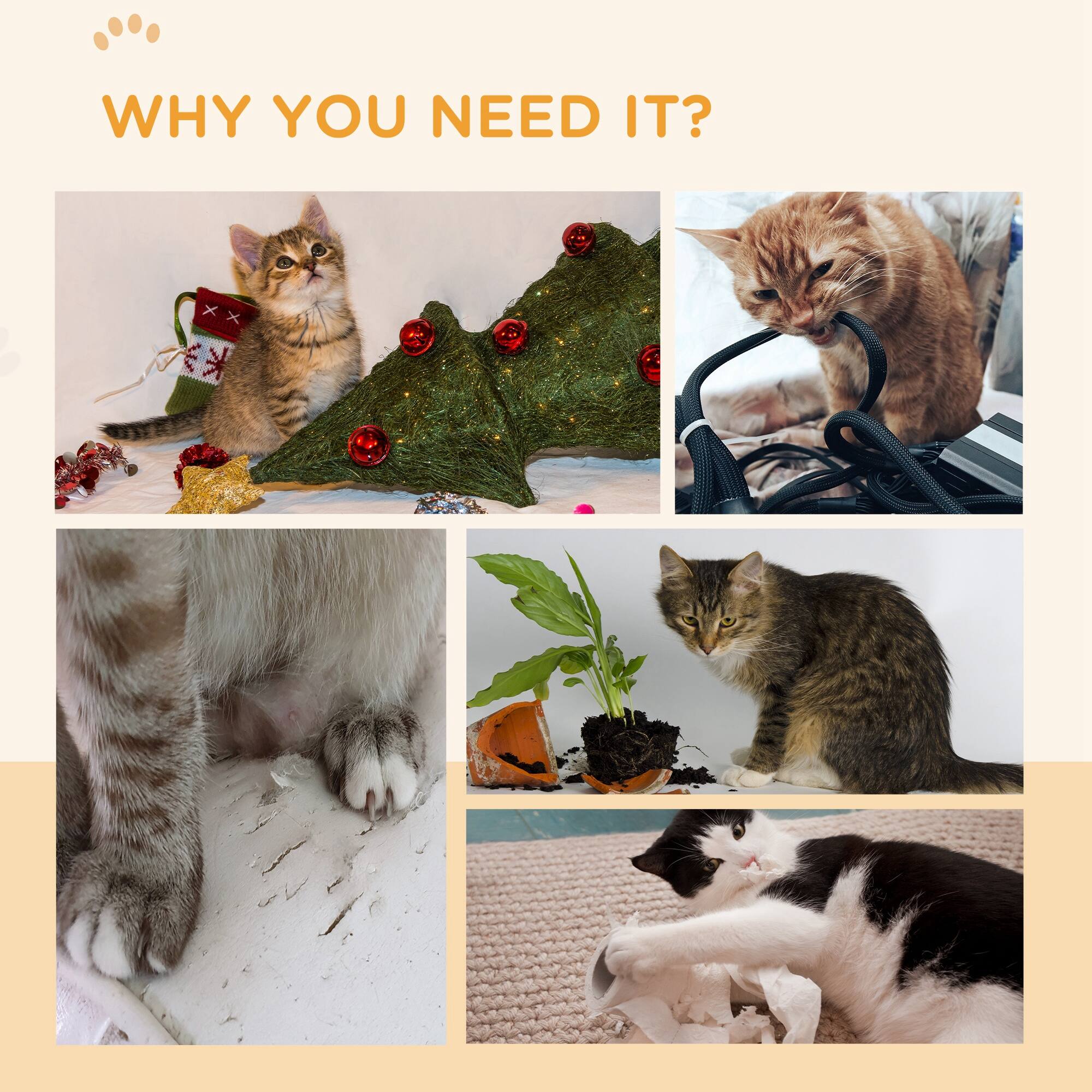 Alt View 2. Pawhut - Cat Scratching Board, 4 Pack Scratcher for Indoor Cats, Reversible Replacement for Cat Wheel - Brown.