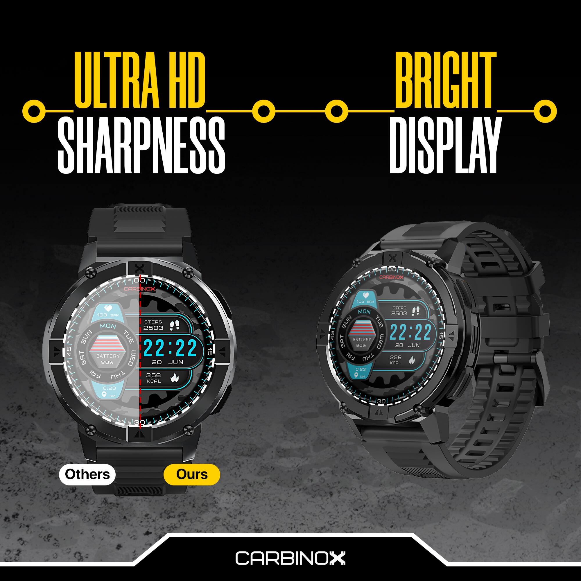 ULTRA HD SHARPNESS BRIGHT DISPLAY

Others
Ours

CARBINOX