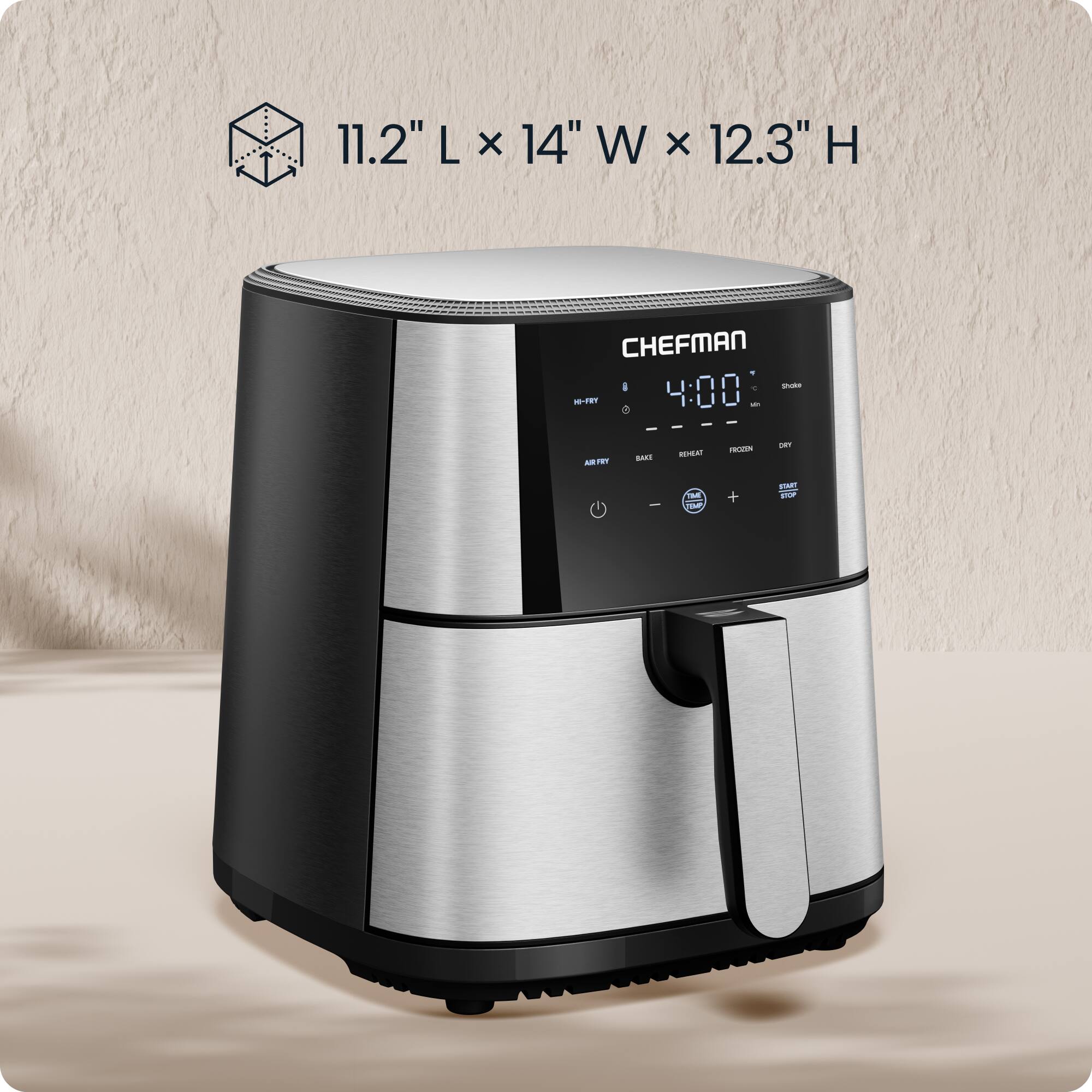 11.2" L x 14" W x 12.3" H