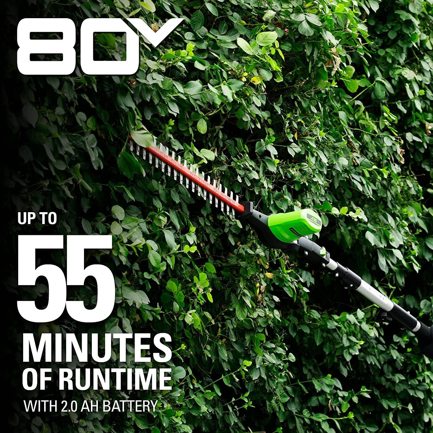 80V  
UP TO 55 MINUTES OF RUNTIME  
WITH 2.0 AH BATTERY