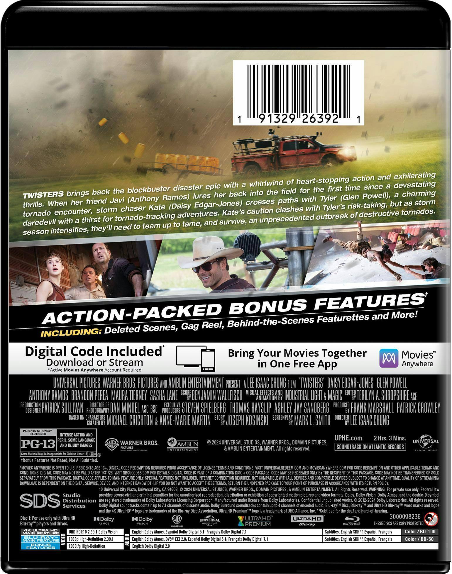 Back. Twisters - Collector's Edition 4K Ultra HD + Blu-ray + Digital (4K Ultra HD + Blu-ray) [UHD].