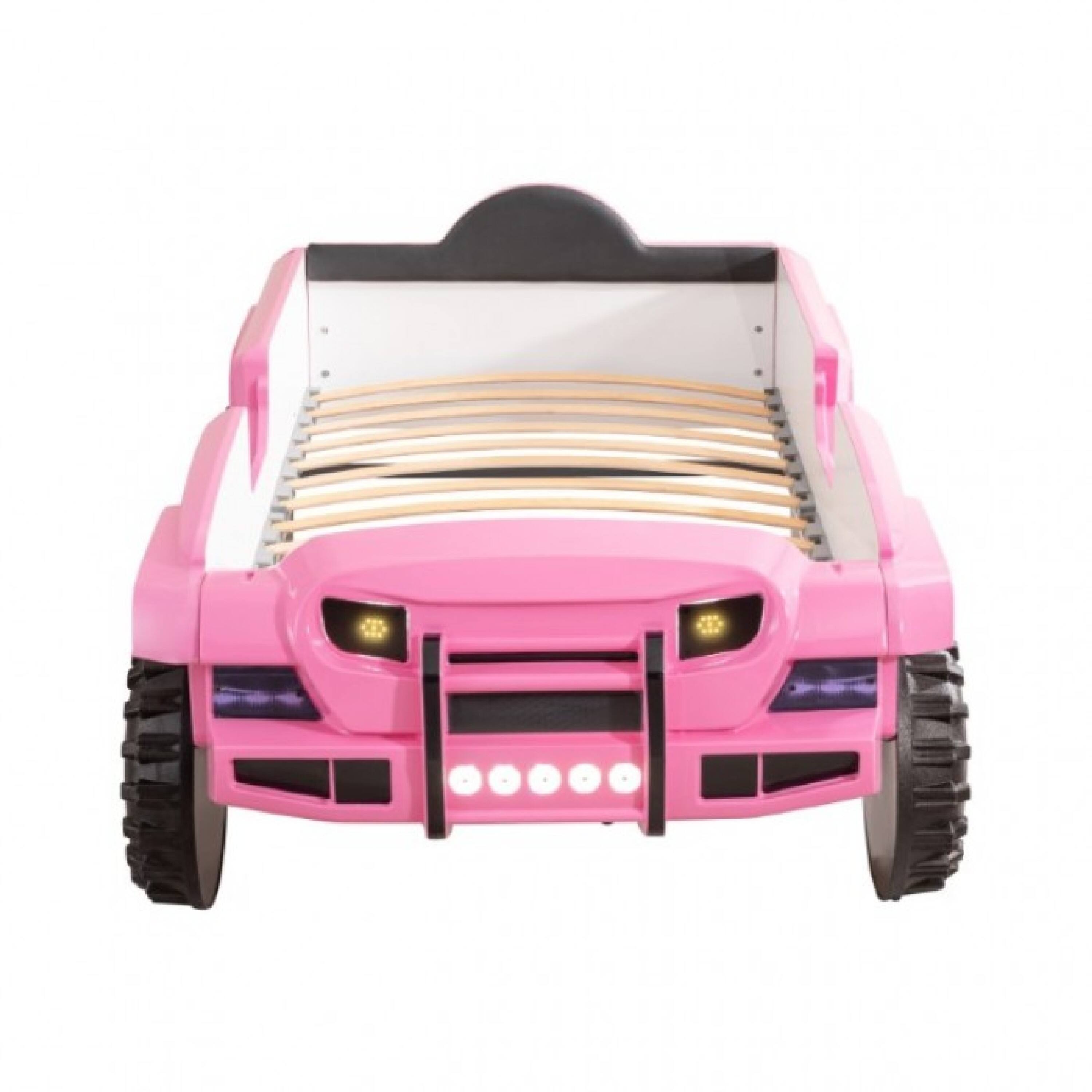 Alt View 1. Manhattan Lane - Randy SUV Twin Bed with Lights and Sound Effects, Pink Faux Leather - Pink.