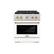 Front. ZLINE - ZLINE Autograph 30" Paramount Dual Fuel Range with Gold Accents (SDRZ-WM-30-G) - White.