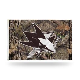 Rico Industries - San Jose Sharks Bold Mossy Oak Camo Design 3x5 Indoor/Outdoor Banner Flag - Multi
