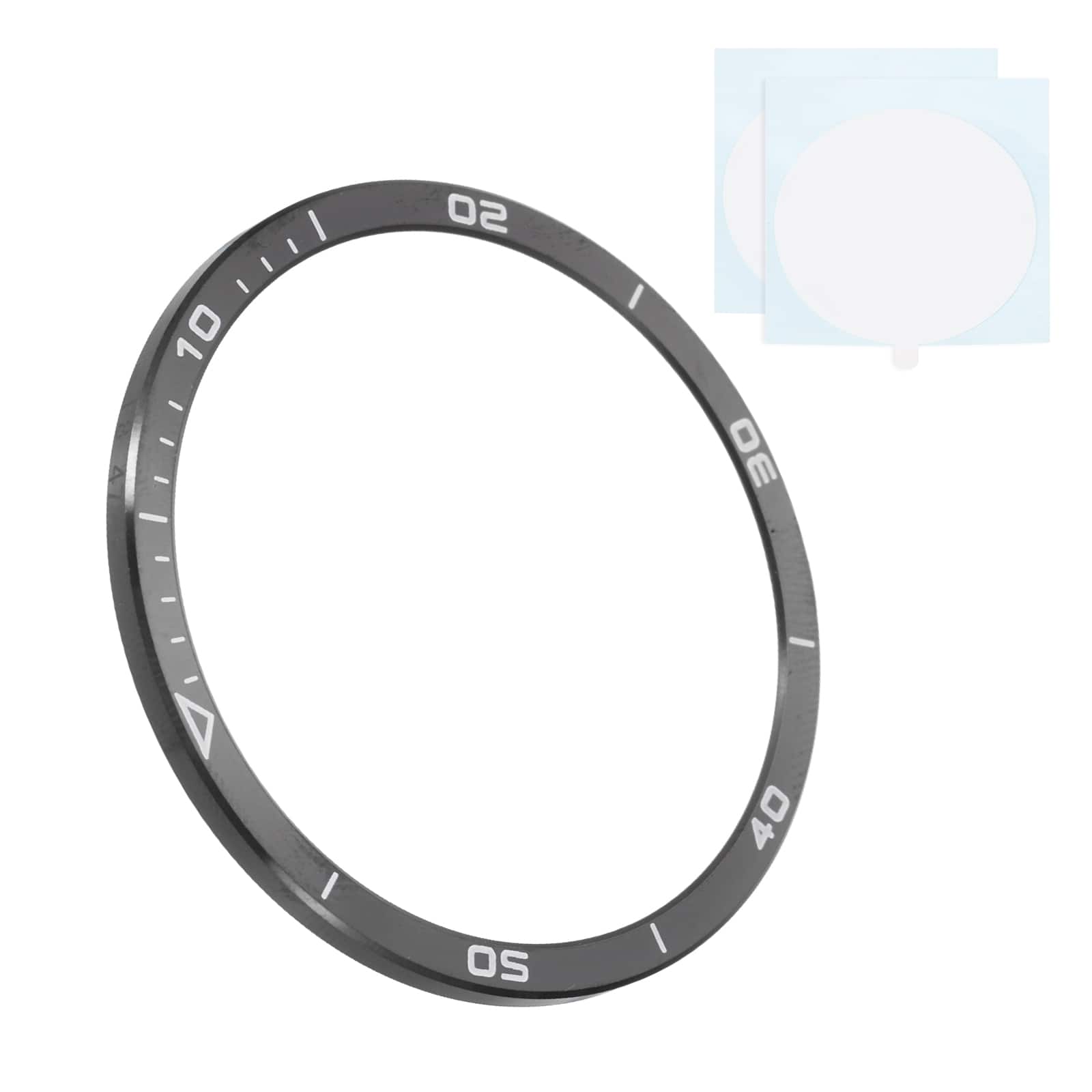 Unique Bargains - 47mm Steel Watch Bezel Insert Ring Adhesive Bumper Cover for Garmin Fenix 8 Amoled Display - Black/White