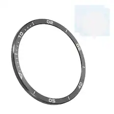 Front. Unique Bargains - 47mm Steel Watch Bezel Insert Ring Adhesive Bumper Cover for Garmin Fenix 8 Amoled Display - Black/White.