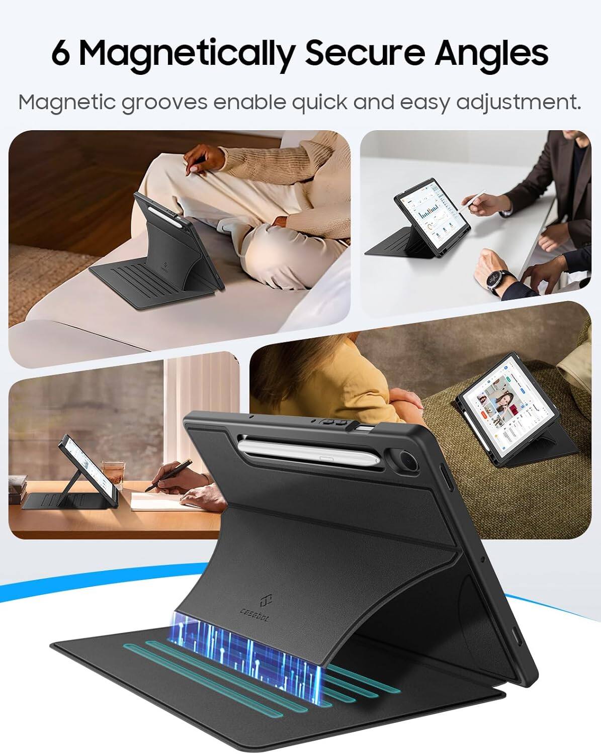 6 Magnetically Secure Angles  
Magnetic grooves enable quick and easy adjustment.