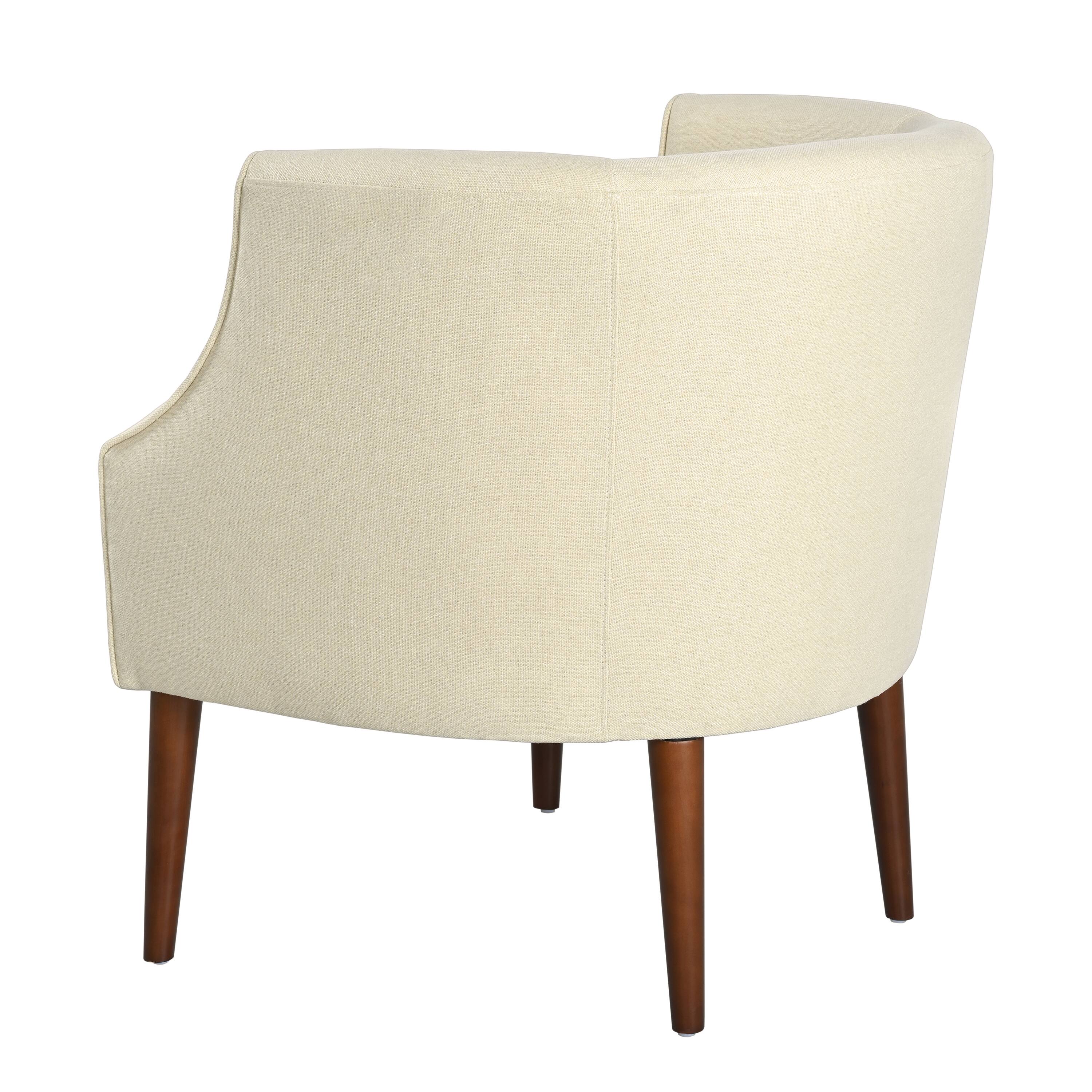 Alt View 5. APRILSOUL - Modern Club Chair Button Tufted Back Tonal Piping Mid Century Living Room Bedroom Office - Beige.