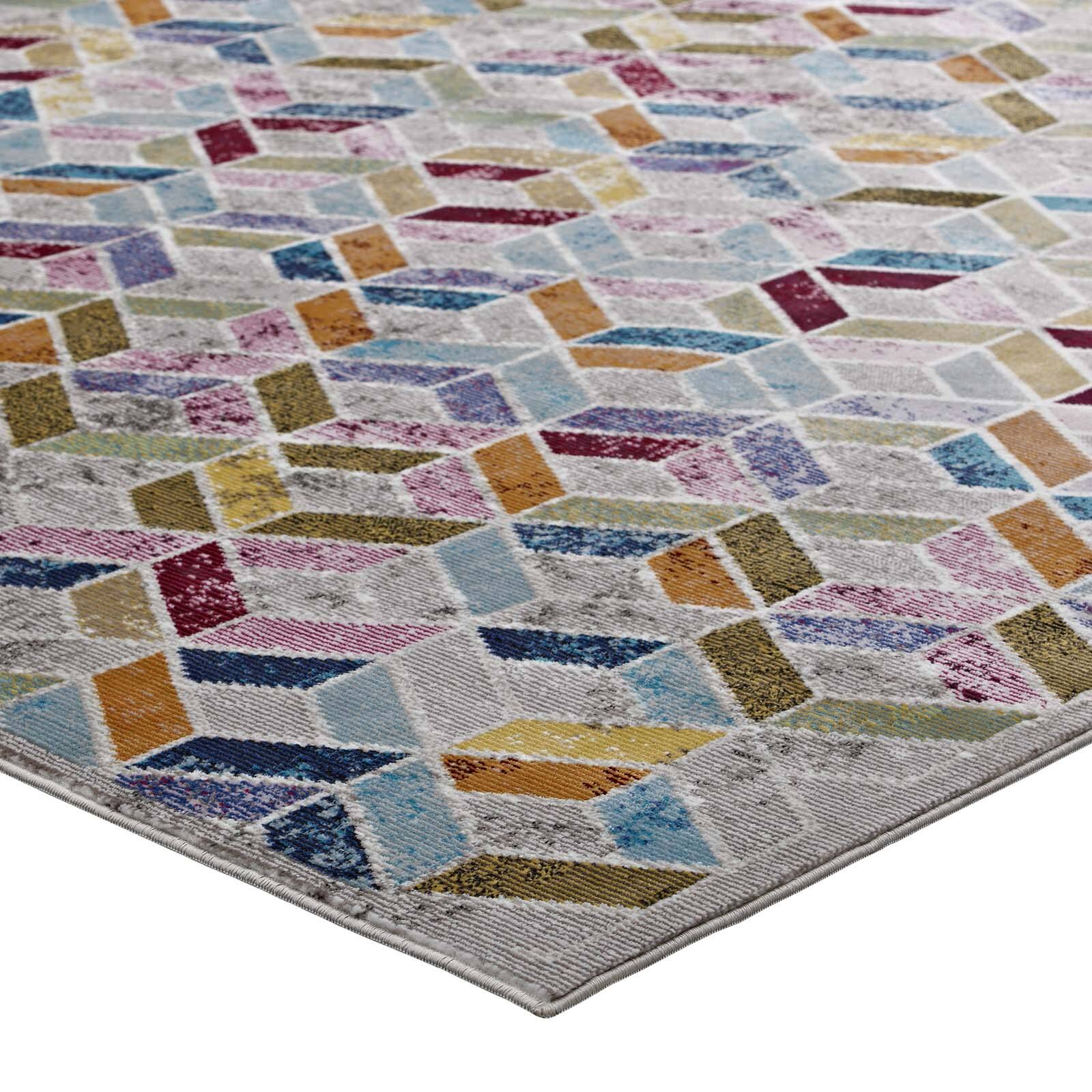 Alt View 2. Modway - Laleh Geometric Mosaic Area Rug - Multicolored.