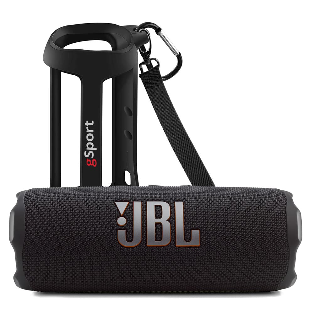 JBL - FLIP 7 Waterproof Portable Speaker Bundle with gSport Silicone Sleeve - Black