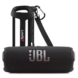JBL - FLIP 7 Waterproof Portable Speaker Bundle with gSport Silicone Sleeve - Black
