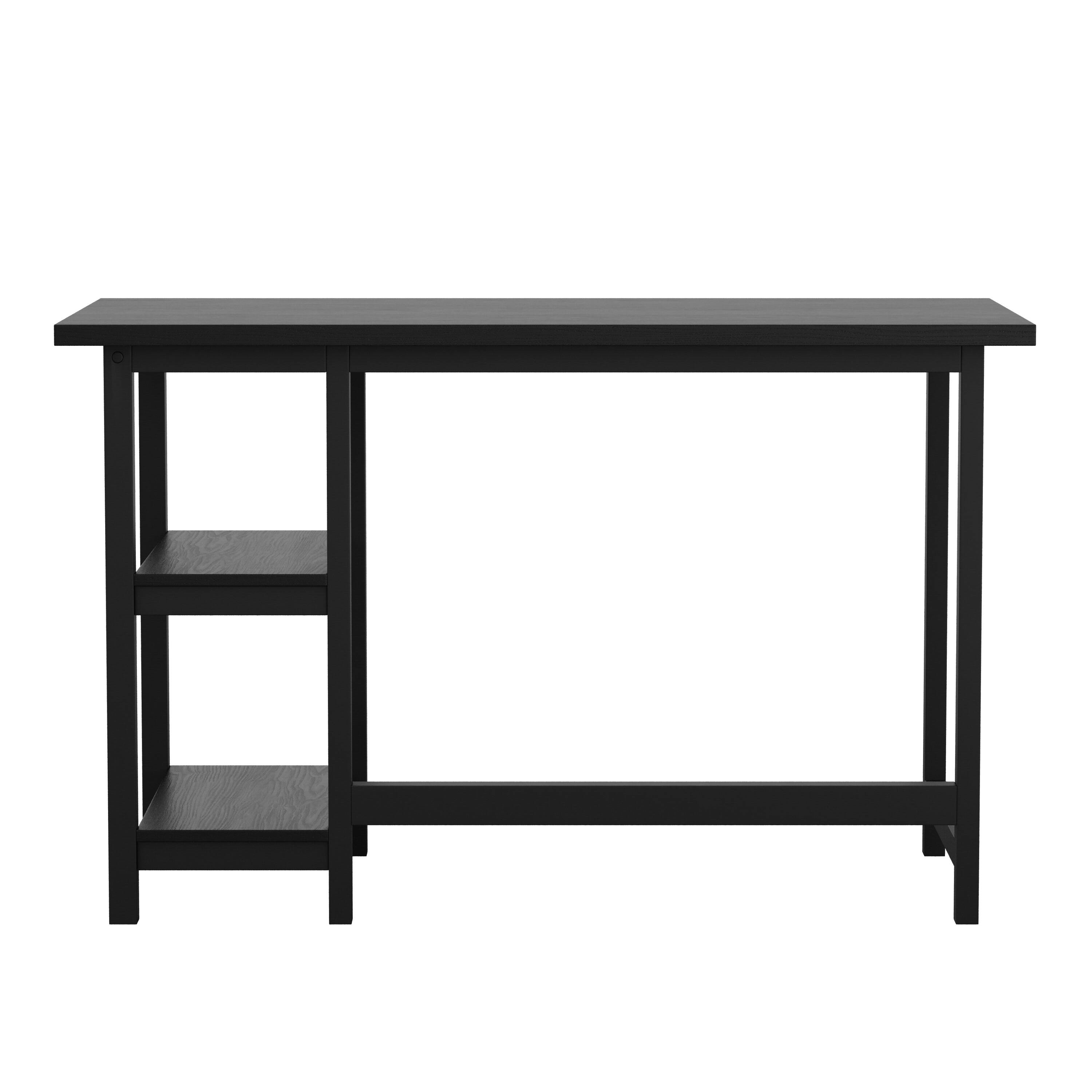 Alt View 17. Martha Stewart - Beckett Modern Trestle Desk with Open Side Shelving - Black Wood Grain.