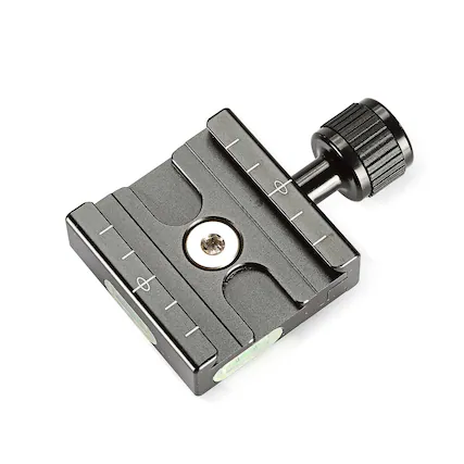 Front. Neewer - 50mm Aluminum Quick Release Clamp, 3/8" with 1/4" Adapter, Built-in Bubble Level.