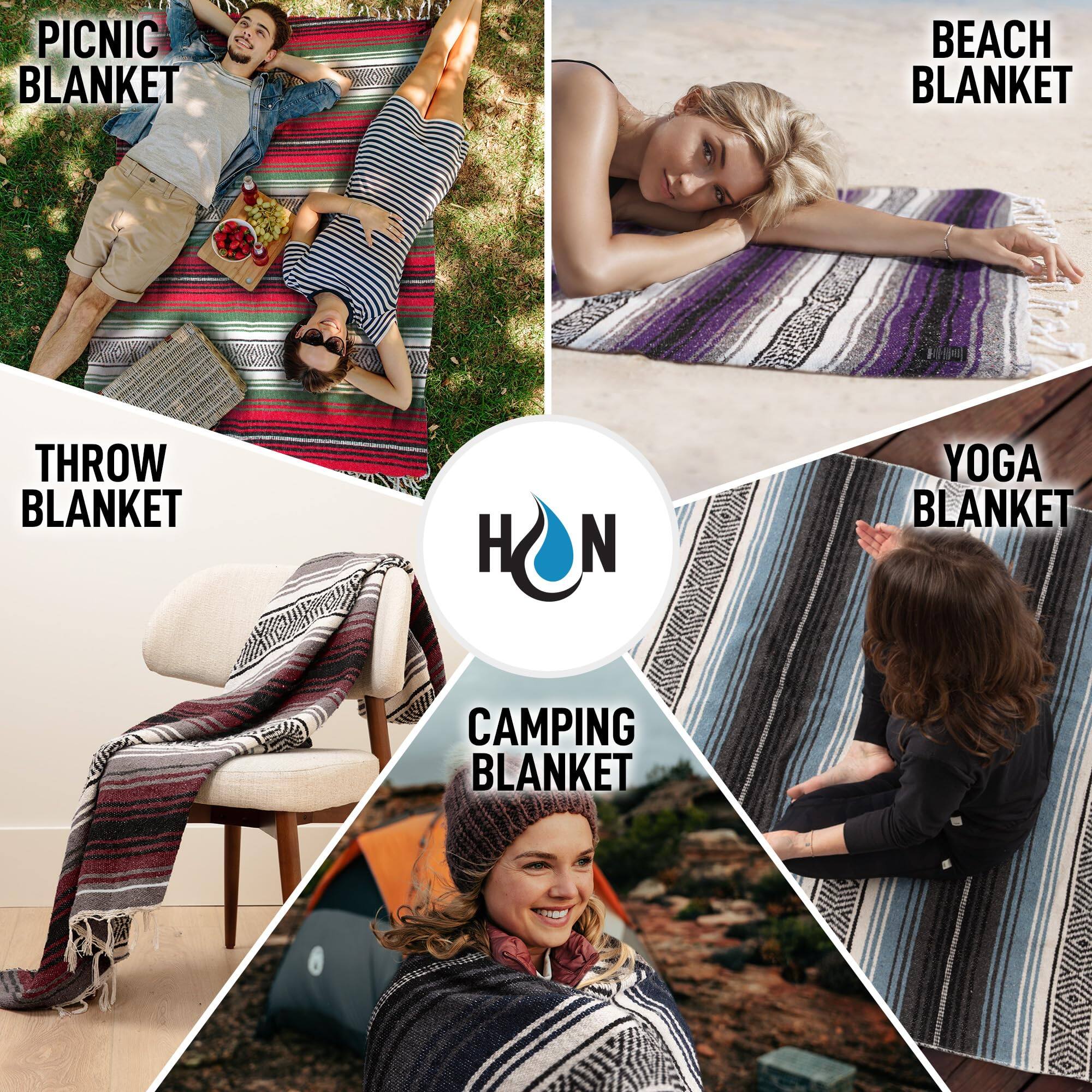 PICNIC BLANKET  
BEACH BLANKET  
THROW BLANKET  
YOGA BLANKET  
CAMPING BLANKET