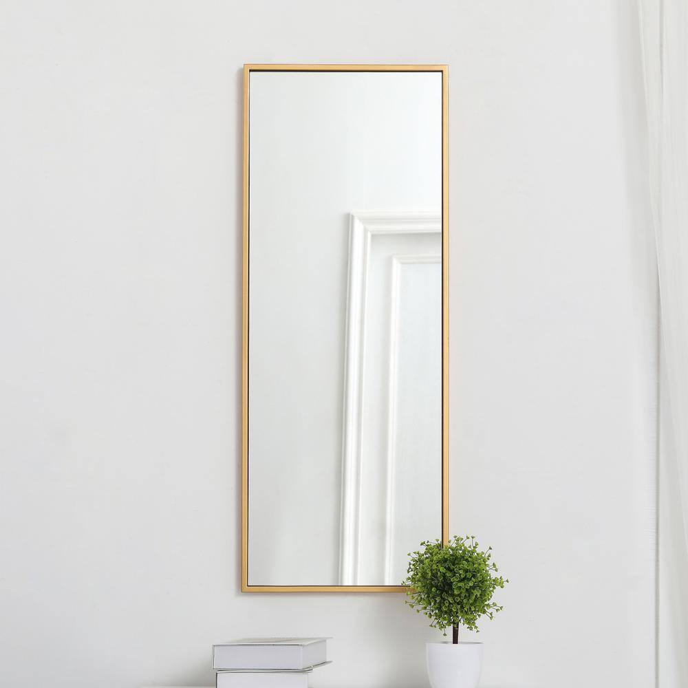 Alt View 4. Elegant Decor - Metal frame rectangle mirror 14 inch in Brass - Brass.